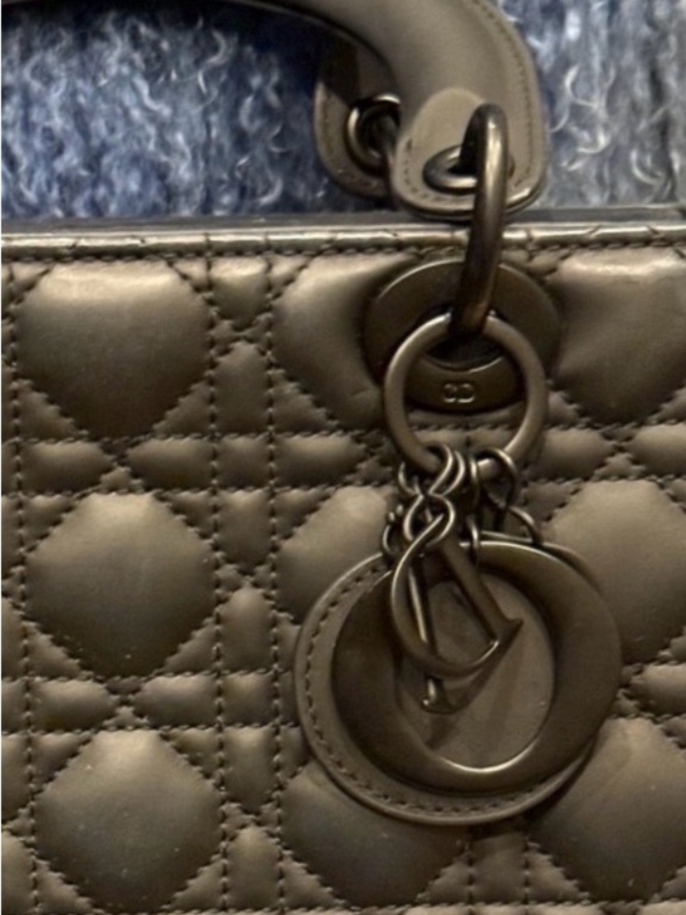 Christian Dior Lady Dior Medium Bag Black Ultramatte Cannage Calfskin pre-owned - Picture 14 of 14